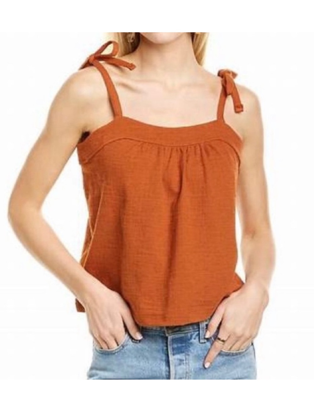 Madewell Crosshatch tie strap tank